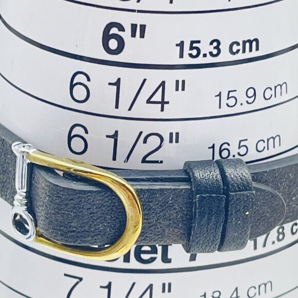 KEEP COLLECTIVE Black Leather Bracelet Gold Teacher Apple Charm Signed Gift - Picture 4 of 6